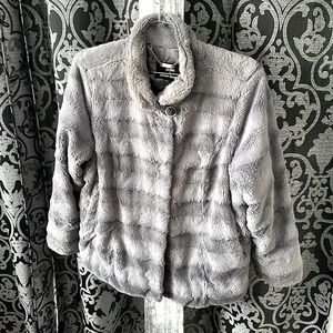 EUC vintage dennis by dennis basso, womens 1x grey luxurious designer jacket